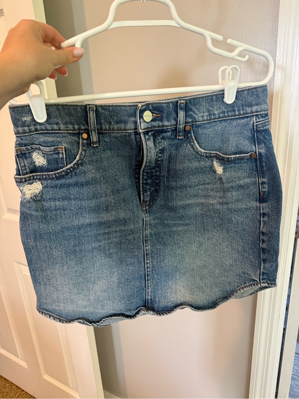 Express Blue Denim Mini Skirt size 8